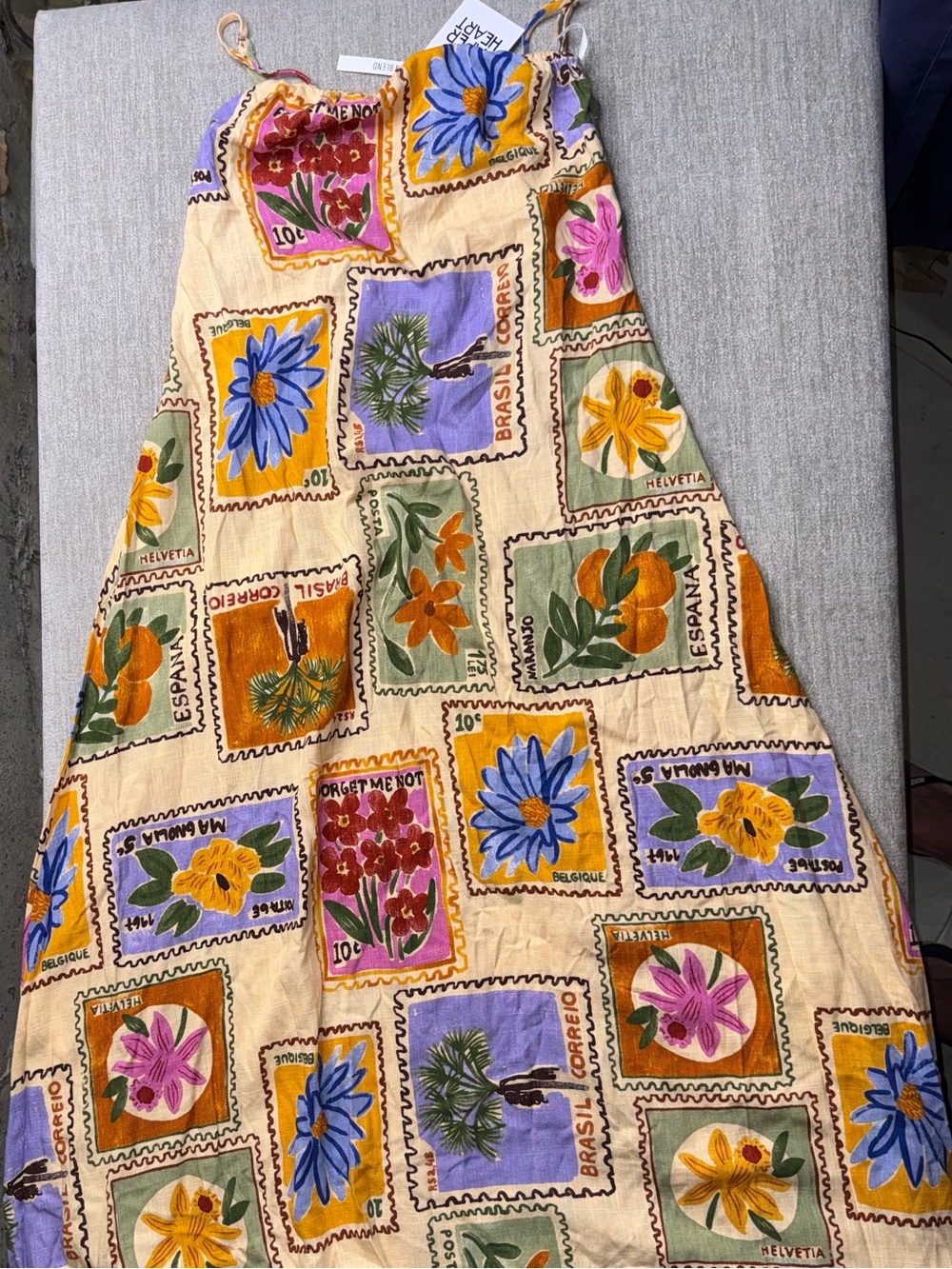 Paper Heart Floral Postage Stamp Linen Blend Maxi Dress – NWT